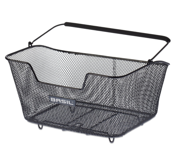 Basil Hinterradkorb Basil Base M Stahl, 30x42,5x23cm, schwarz, engmaschig