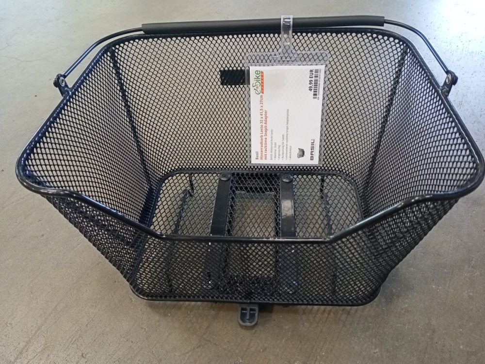 Basil Hinterradkorb Lesto 32 x 41,5 x 27cm mit racktime Snapit-Adapter