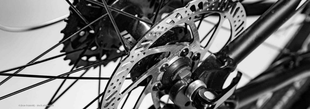 Hinterrad mit Bremsscheibe